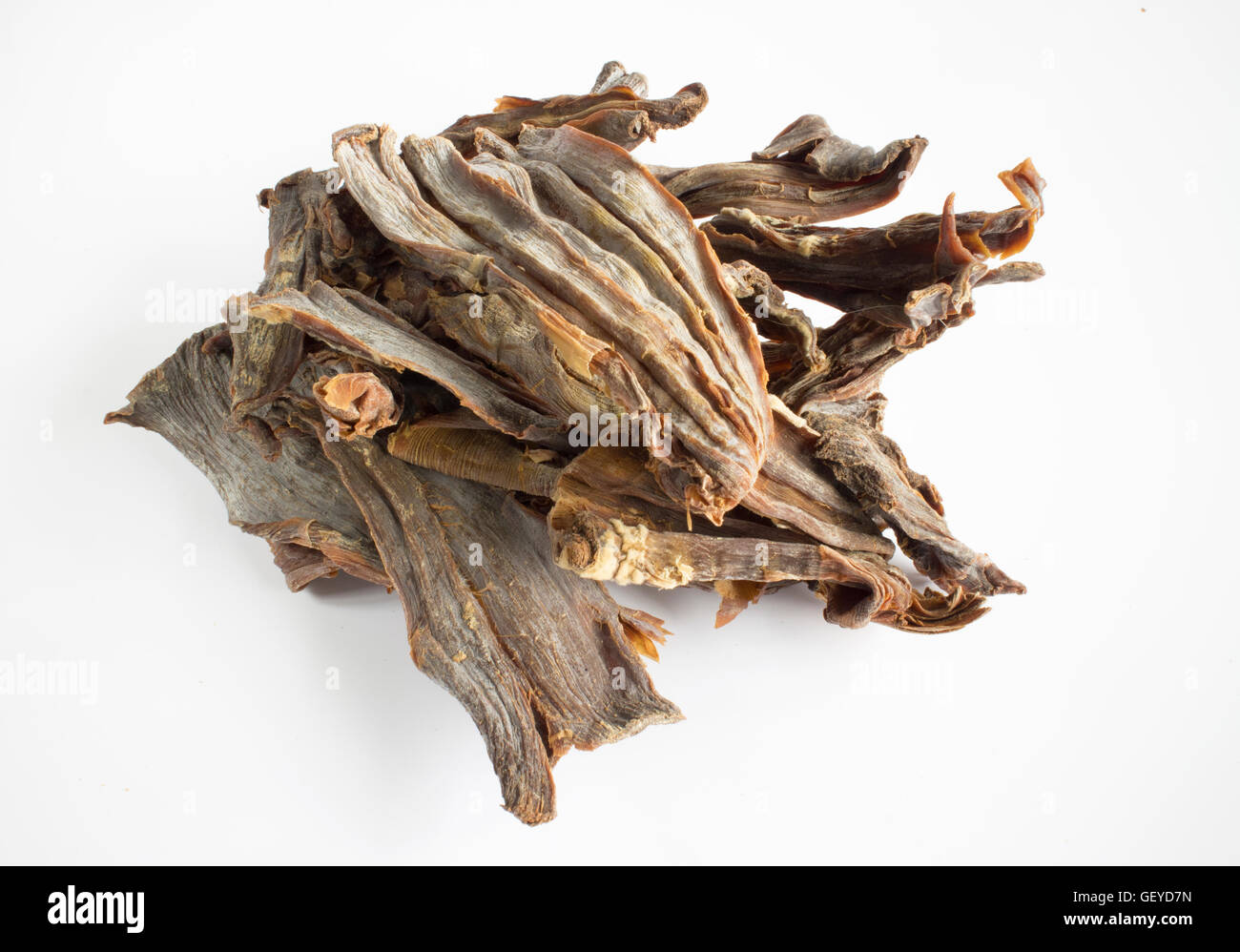 dried bamboo shoot on white background Stock Photo - Alamy