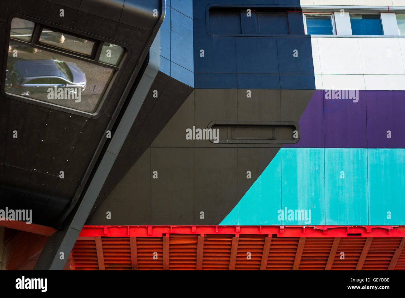 A Silver Car Reflected In One Of The Bierpinsel s Windows In Steglitz