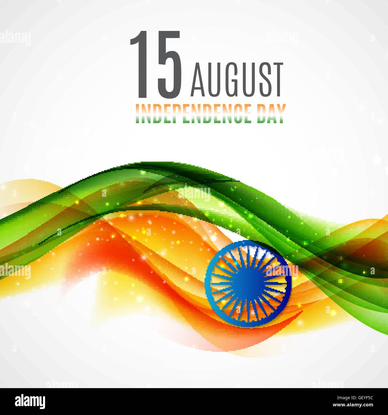 Indian Independence Day Background with Waves and Ashoka Wheel ...