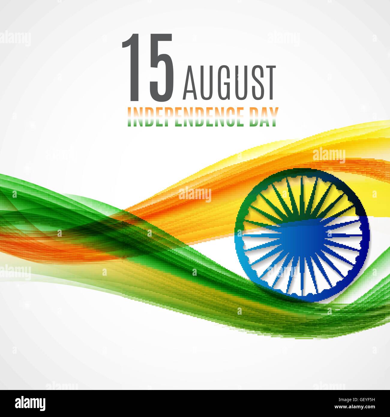 Indian Independence Day Background with Waves and Ashoka Wheel Stock ...