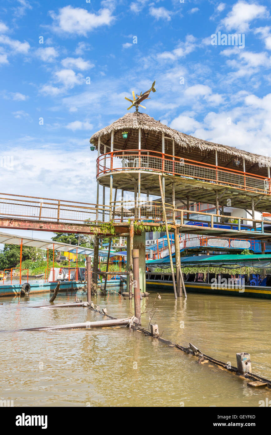 El Coca (Puerto Francisco de Orellana) riverboat terminal and docks, Napo River, Amazonia (Amazon rain forest), Ecuador Stock Photo