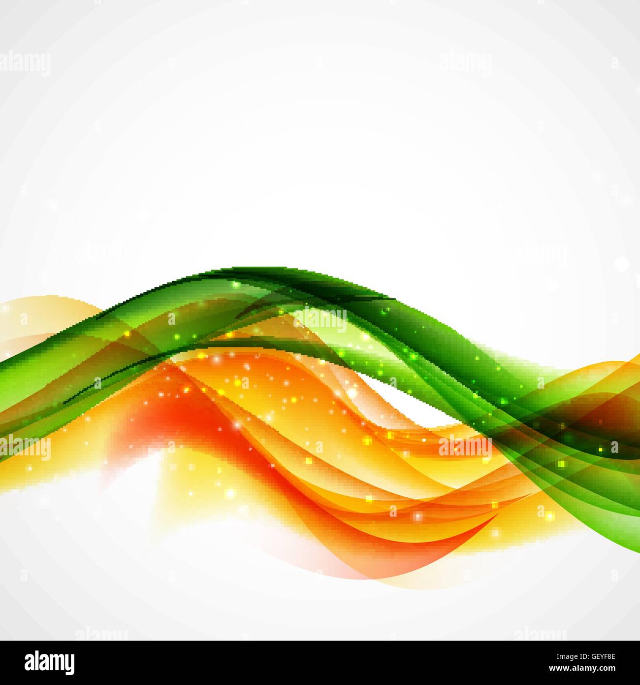 Abstract Green and Orange Wave on White Background. Vector Illus Stock ...