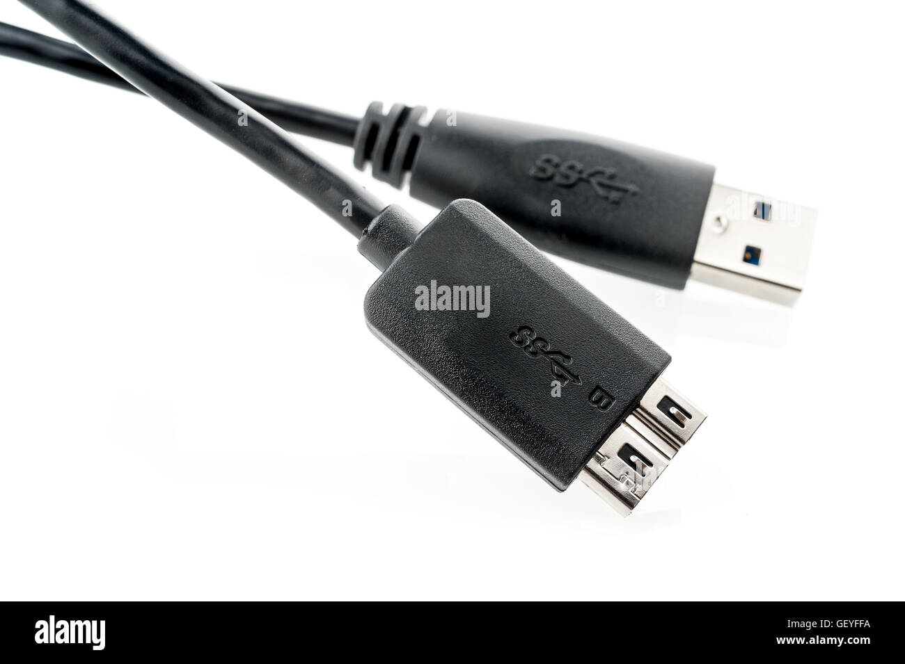 usb 3.0 cable isolated on white Stock Photo