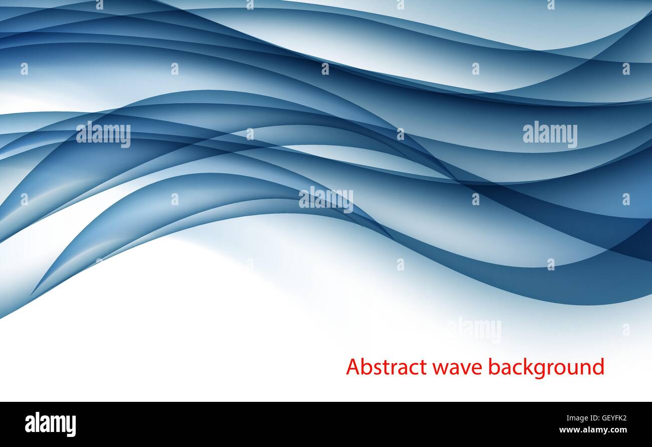 Abstract Blue Wave Set on Transparent Background. Vector Illust Stock ...