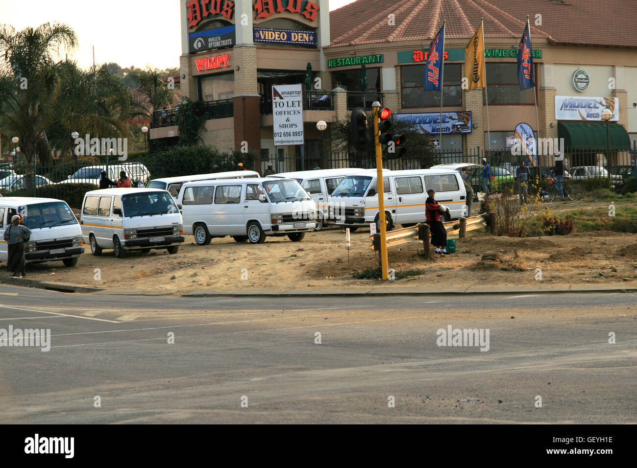 Taxi rank, Moreleta Square, Pretoria, South Africa Stock Photo