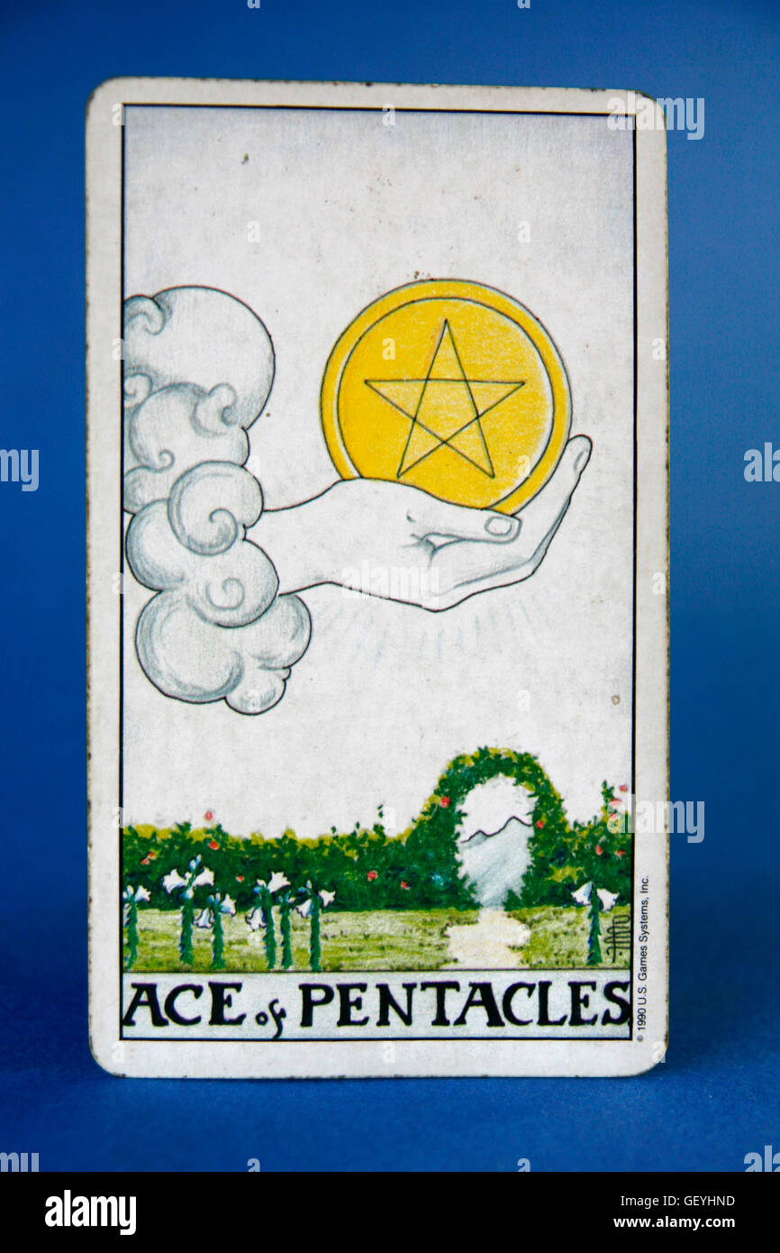Tarot Cards, Ace of Pentacles Stock Photo Alamy