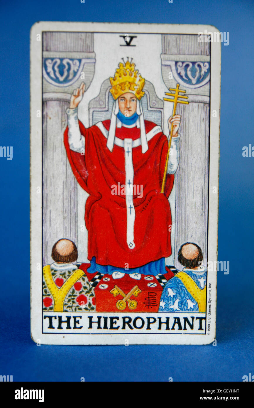 Tarot Cards, The Hierophant Stock Photo