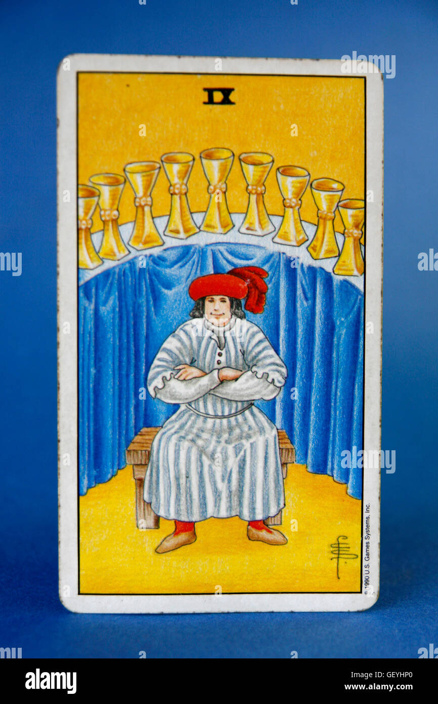 Tarot Cards, Nine of Cups Stock Photo Alamy