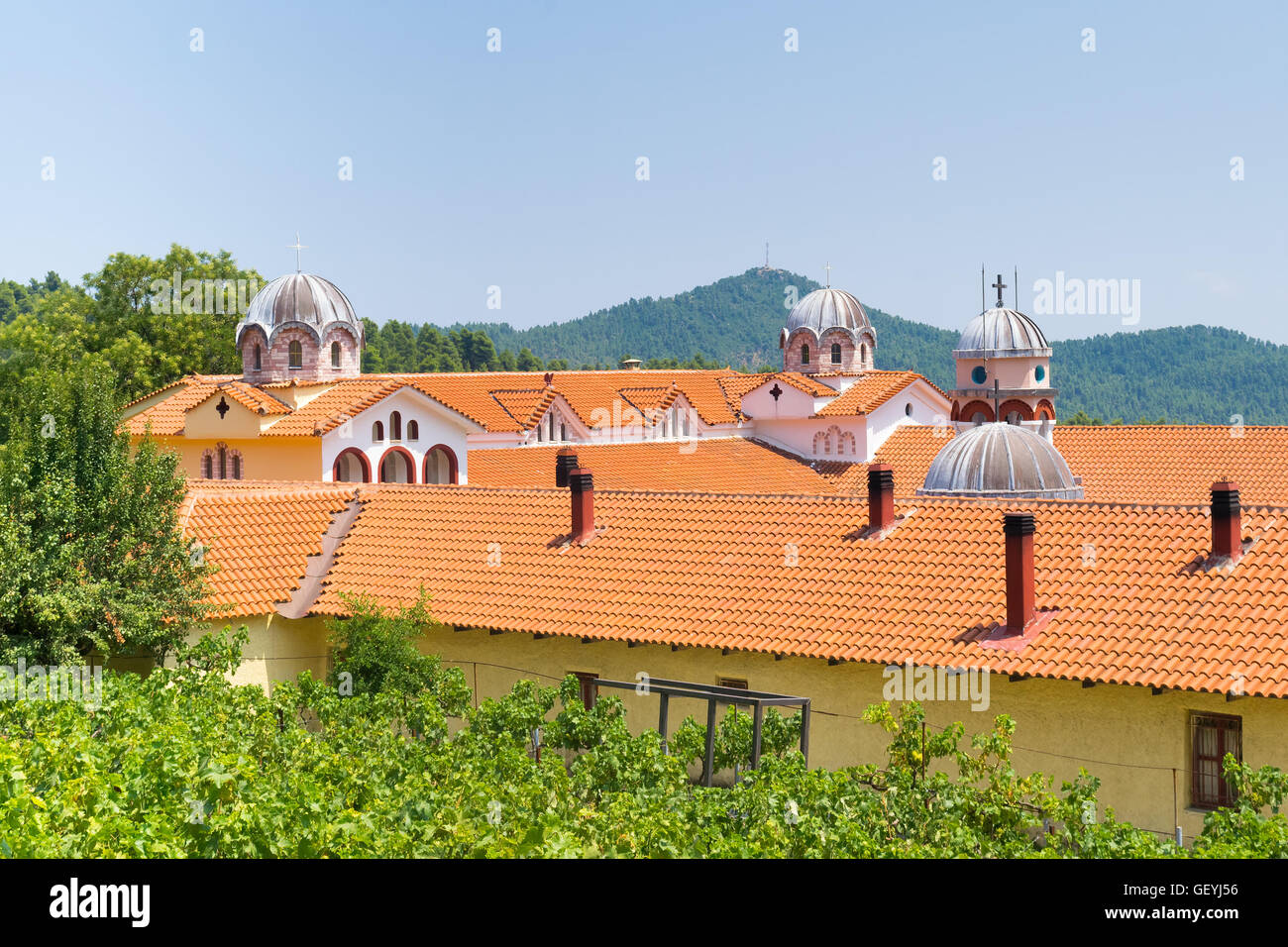 Famous monastery of Osios David at north Evia. Outside view. Stock Photo