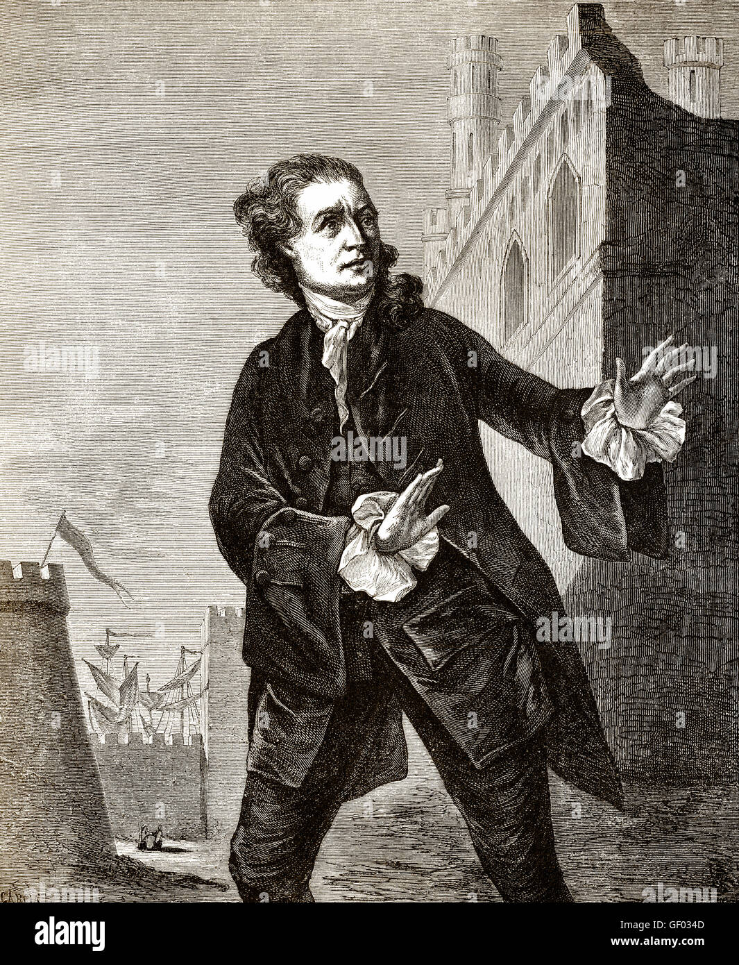 David Garrick, 1717-1779, an English actor, as Hamlet Stock Photo