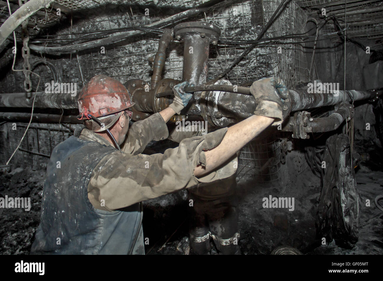 miner in a mine Stock Photo