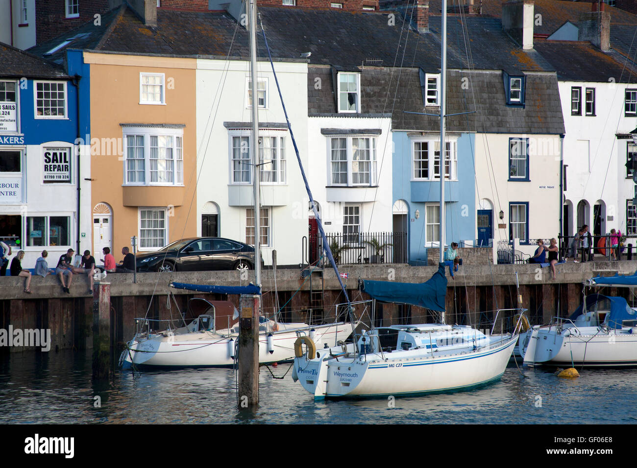 Weymouth's 17th century Old Harbour, Dorset UK Stock Photo Alamy