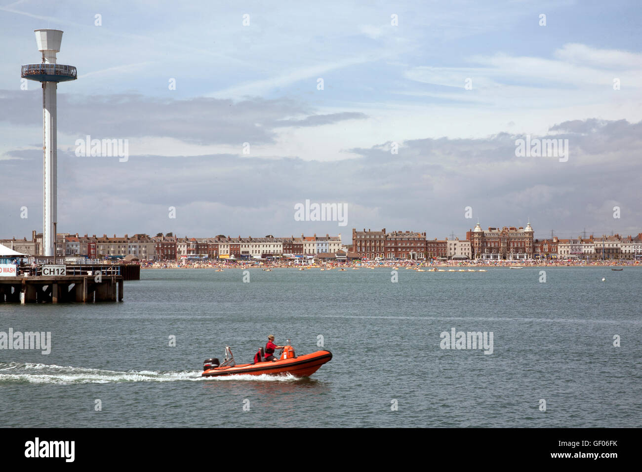 The esplanade, Weymouth seafront and Jurassic skyline tower, Weymouth
