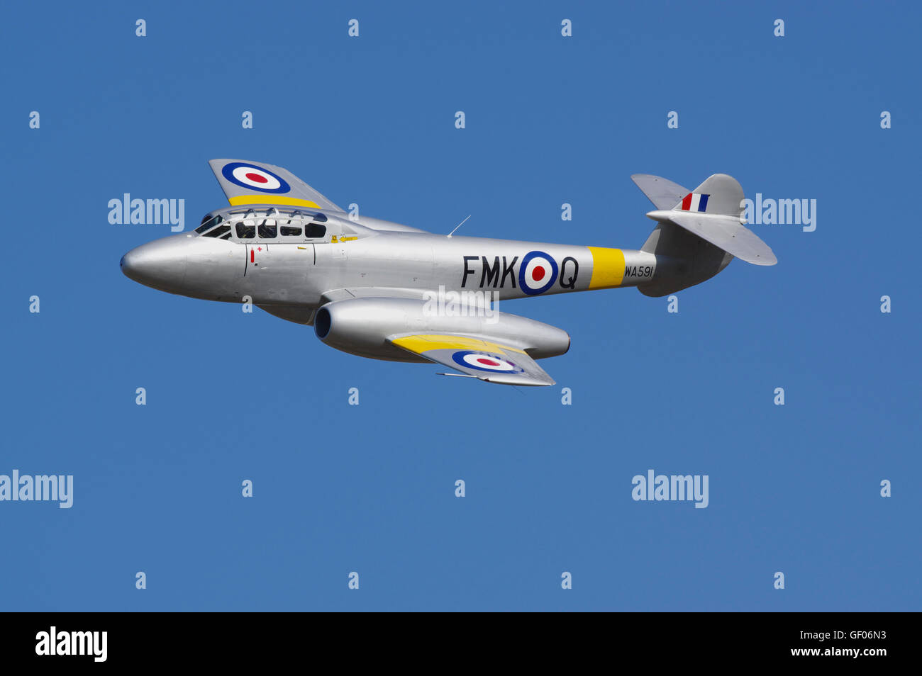 Gloster Meteor T7,WA591, Victory Show, Cosby, Stock Photo