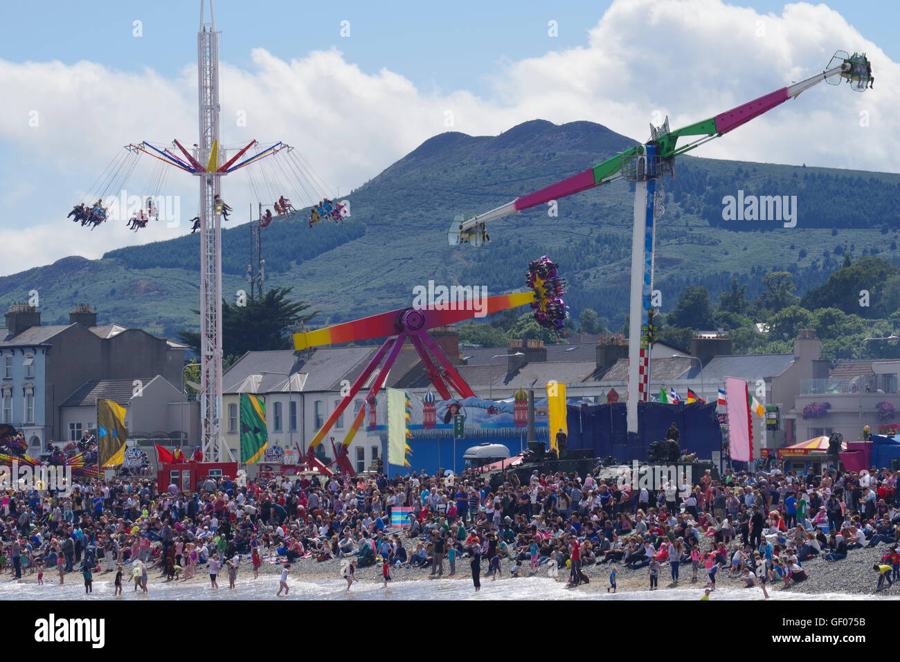 Bray Seafront Attractions during Airshow 2016 Stock Photo