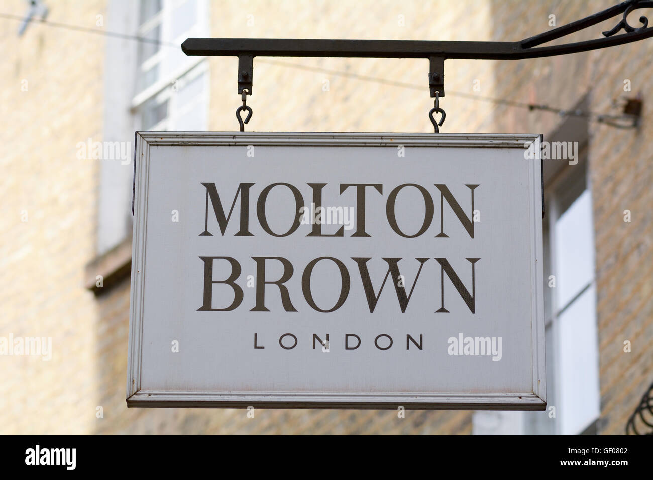 Molton Brown shop sign in Cambridge, England Stock Photo