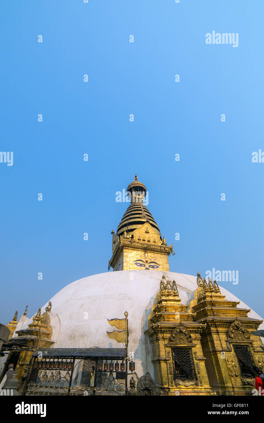 Swayambhunath Buddhist stupa in Kathmandu, Nepal Stock Photo
