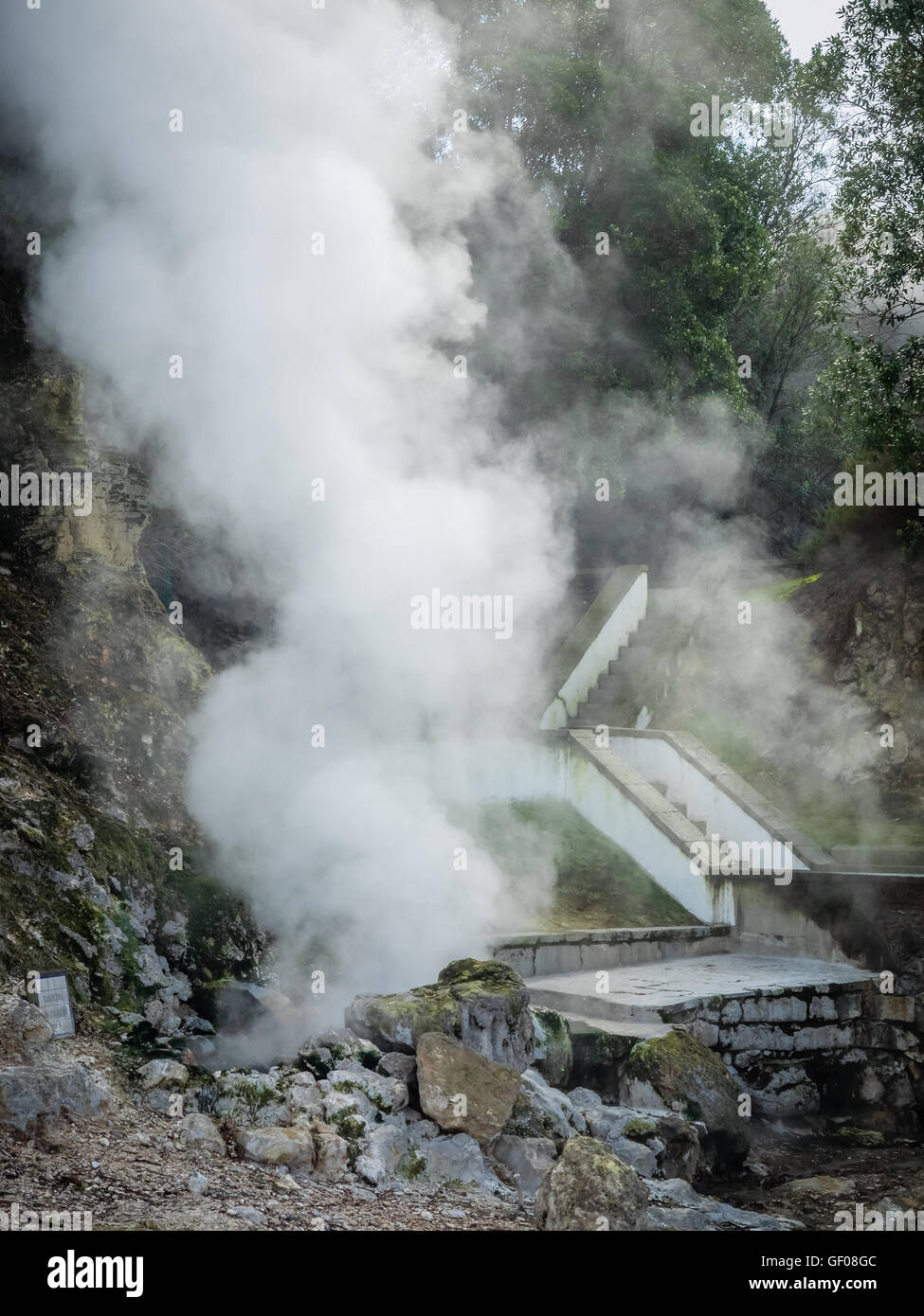 Geothermal hot water hole in Furnas, Sao Miguel, Azores, Portugal Stock Photo Alamy