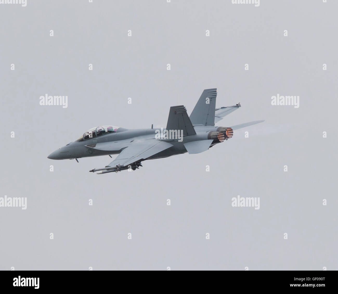 Farnborough Air Show 2016 - the F-18 Super Hornet displays Stock Photo