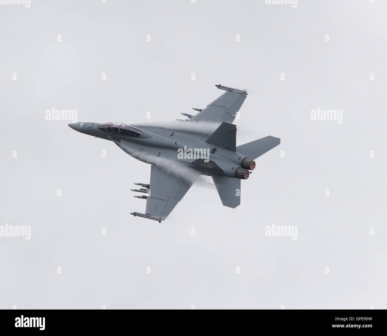 Farnborough Air Show 2016 - the F-18 Super Hornet displays Stock Photo