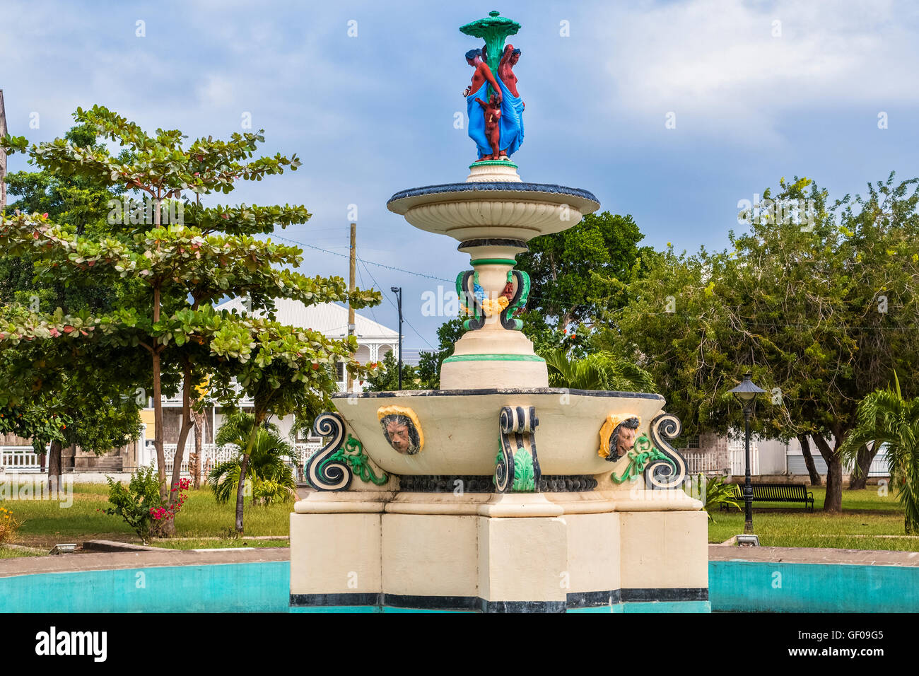 Fountain Located In Pall Mall Square Basseterre St. Kitts Stock Photo