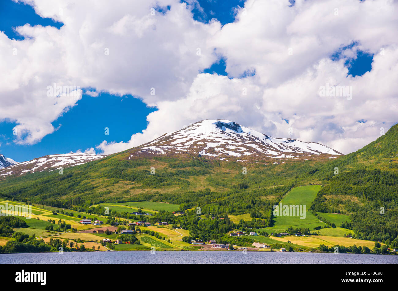 Beautiful farm landscape,. Bergen, Norway, Scandanavia, European Stock Photo