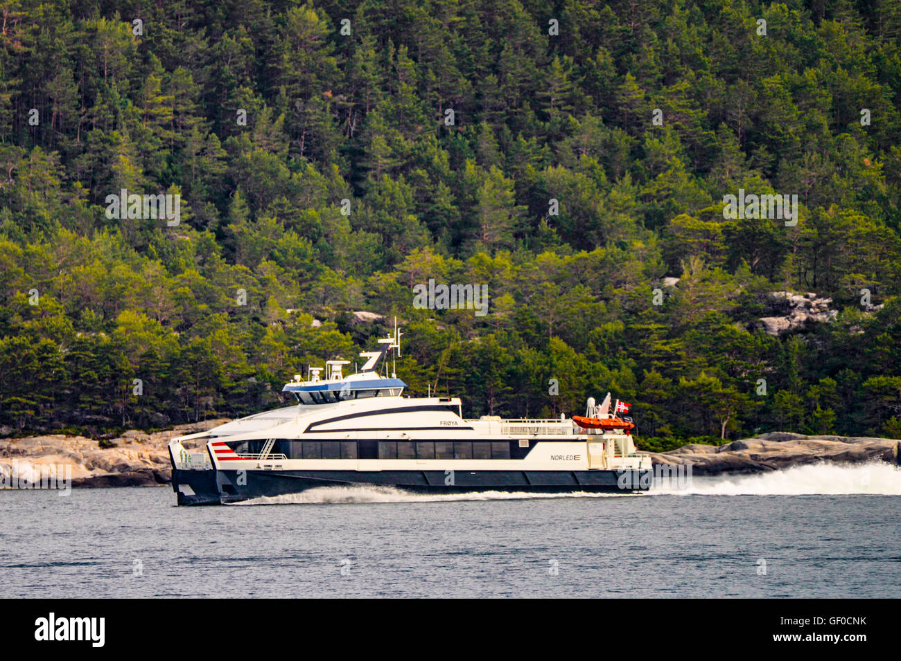 Norled Express Passenger Ferry, Boaat, Sognefjord Tours, Norway, Scandanavia, European Stock Photo