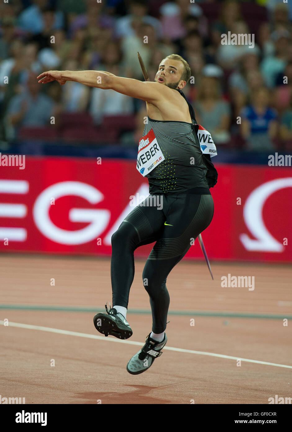 LONDON, ENGLAND JULY 22 Julian Weber competing in the Javelin, Day