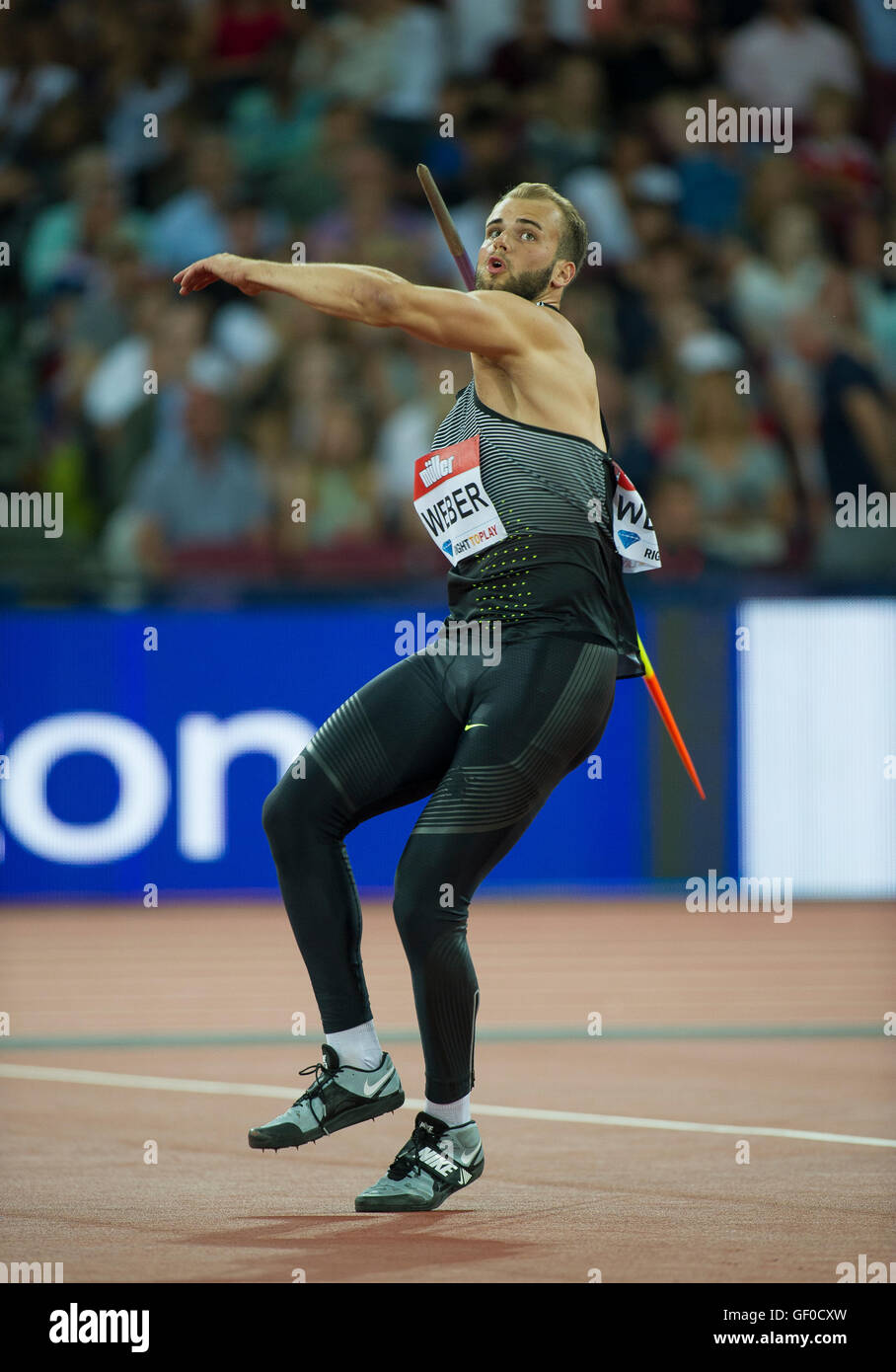 LONDON, ENGLAND JULY 22 Julian Weber competing in the Javelin, Day