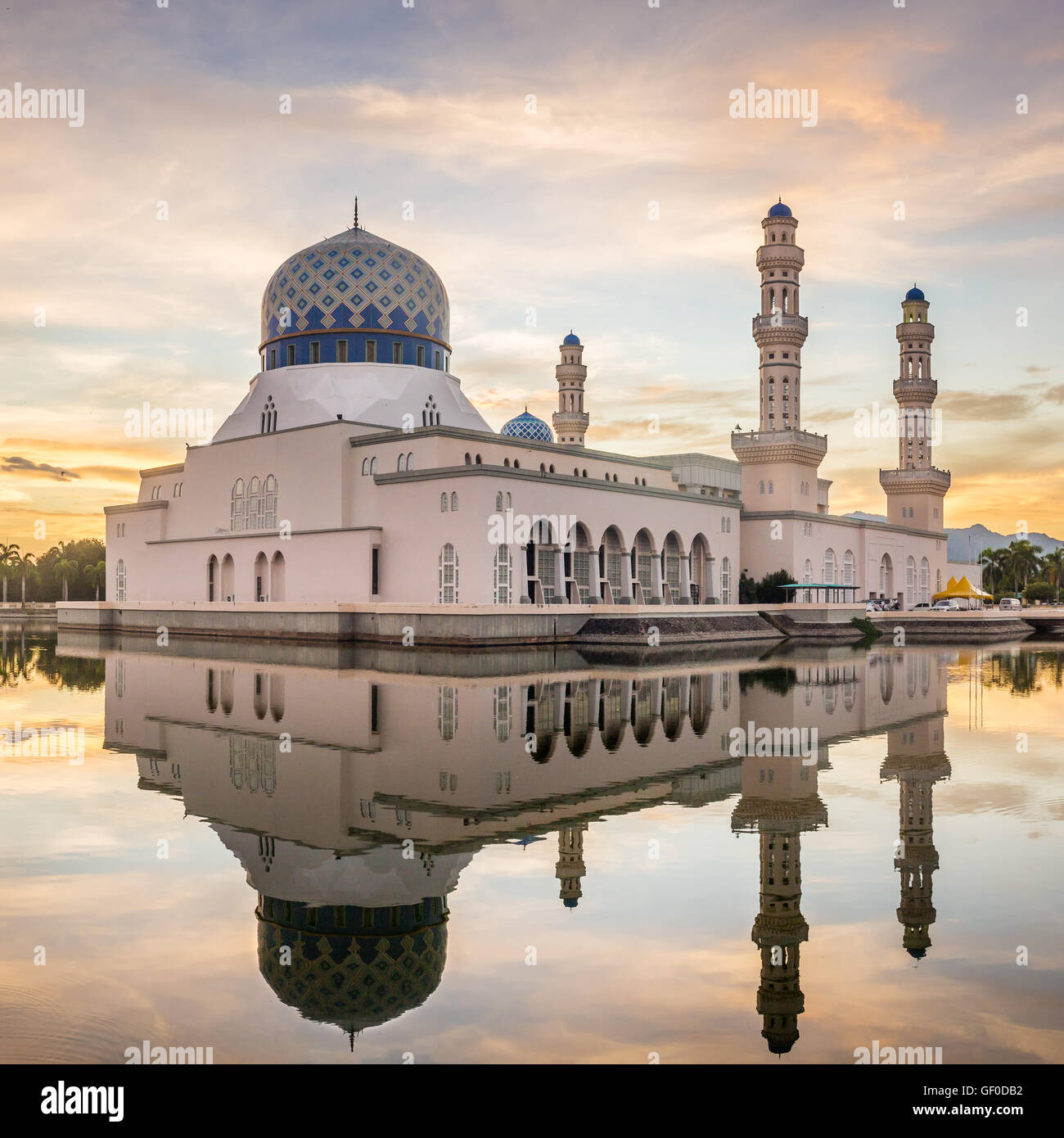 Kota Kinabalu City Mosque (The Floating Mosque) or Masjid Bandaraya Kota Kinabalu Stock Photo