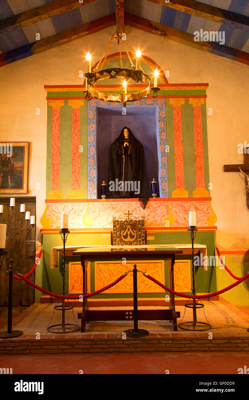 Chapel altar, Mission Nuestra Senora de la Soledad, Soledad, California