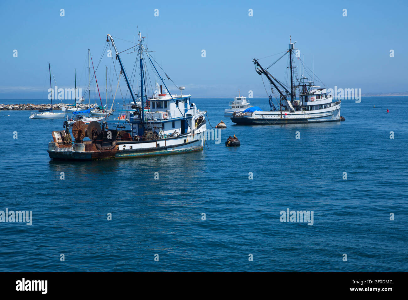 Moored boats, Fisherman's Wharf, Monterey, California Stock Photo Alamy