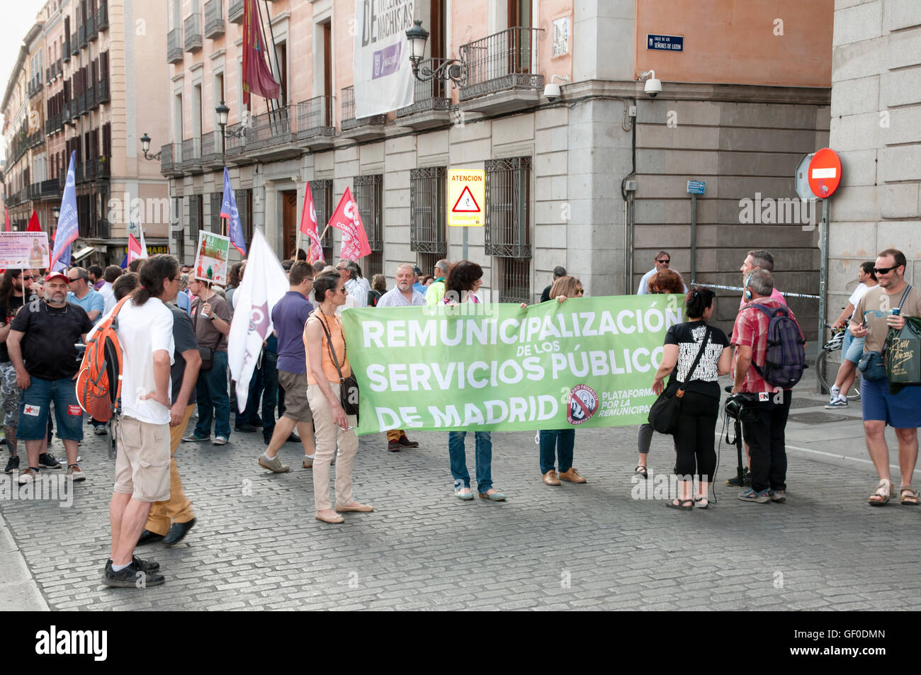 Protest on public services - Madrid - Spain Stock Photo