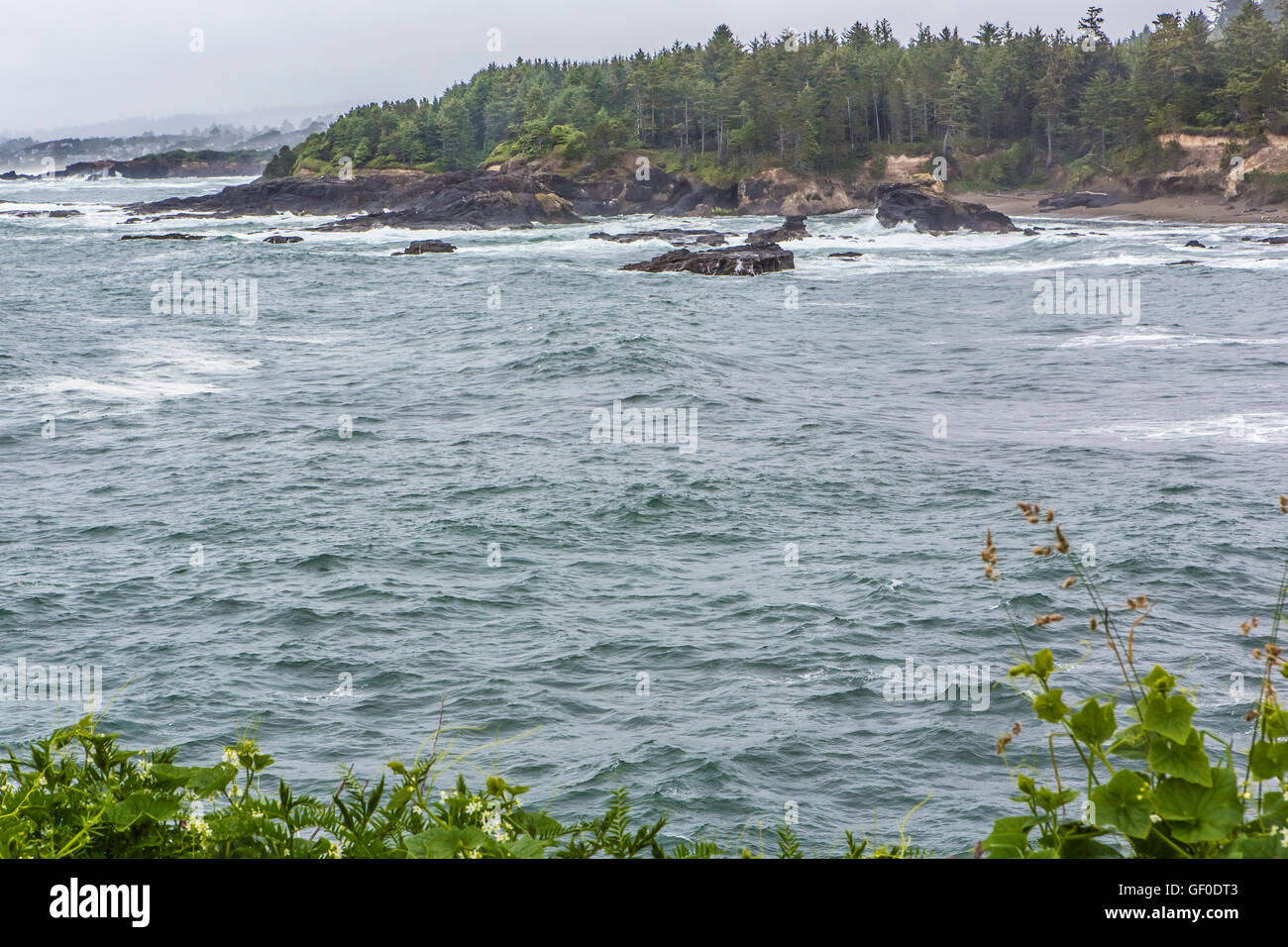 rocky seashore of oregon coast, pacific ocean Stock Photo