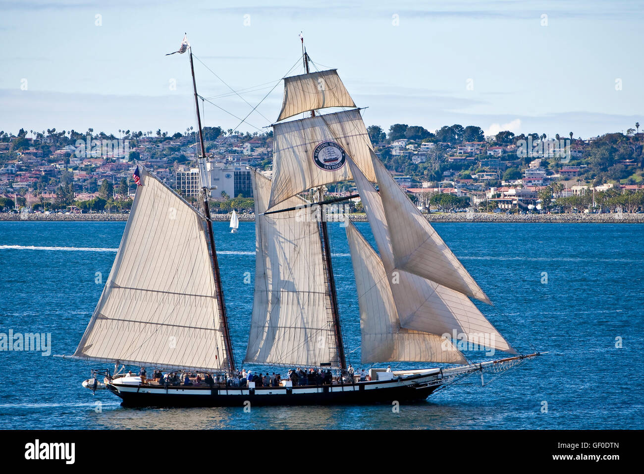 The Tall Sailing Ship Californian, on San Diego Bay, CA US, is a