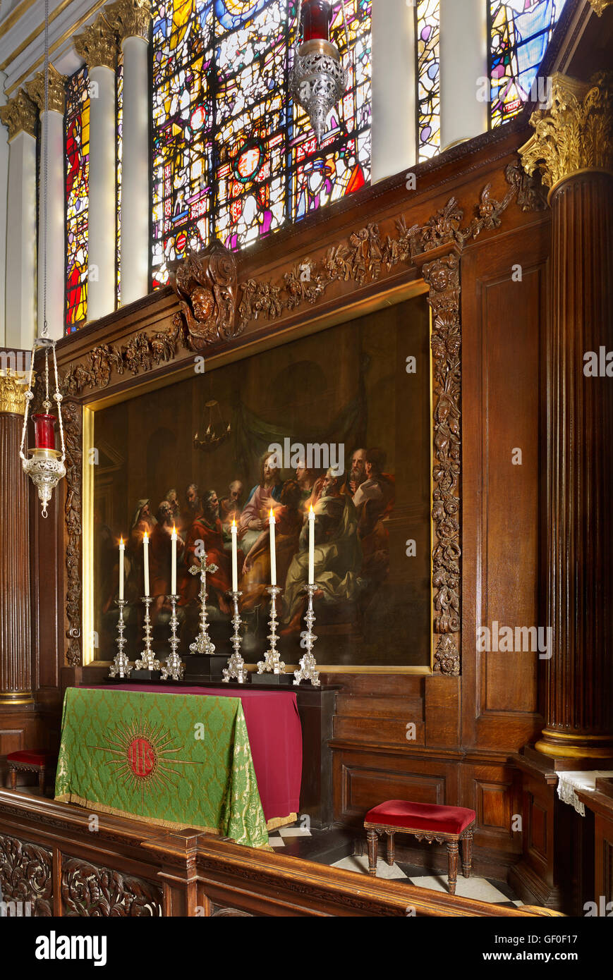 St George's Hanover Square. Last Supper by William Kent, 1724 Stock Photo