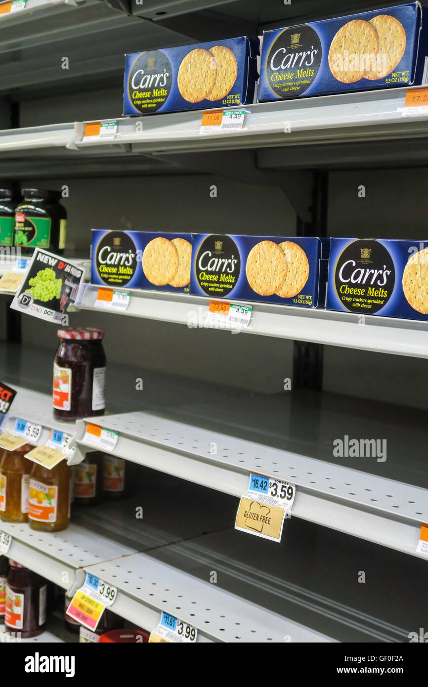 Empty Grocery Shelves Stock Photo Alamy