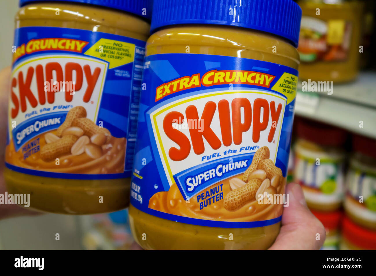 Peanut Butter Jars Stock Photo Alamy