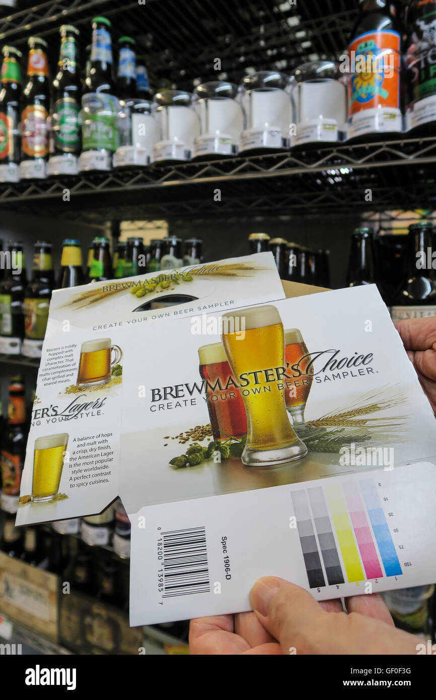 Craft Beer Self Select Section, Grocery Store, NYC, USA Stock Photo