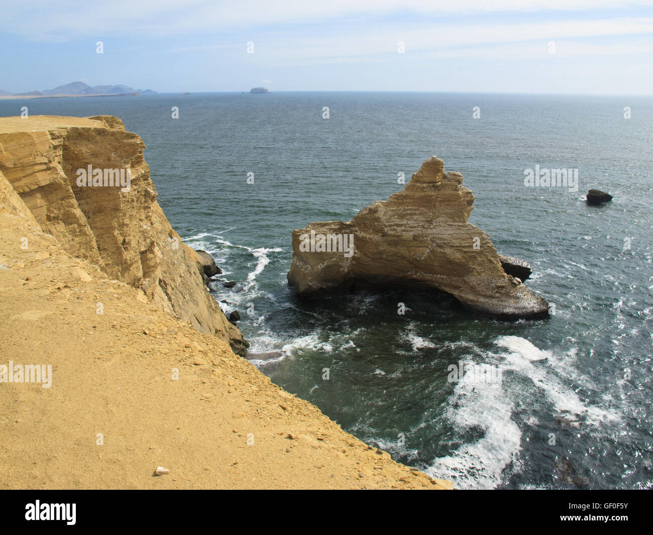 The coastal area of Paracas Nature Reserve in Peru Stock Photo