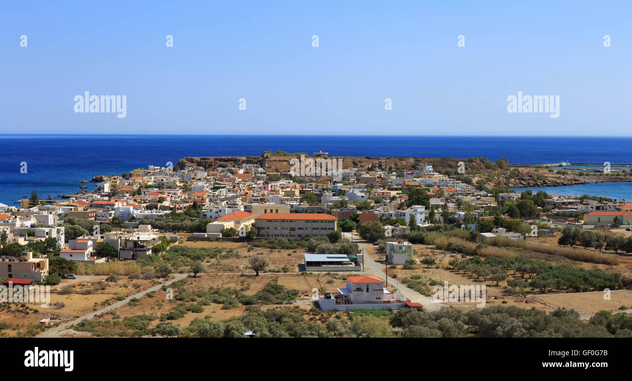 General View of Paleochora, Crete from the hills Stock Photo