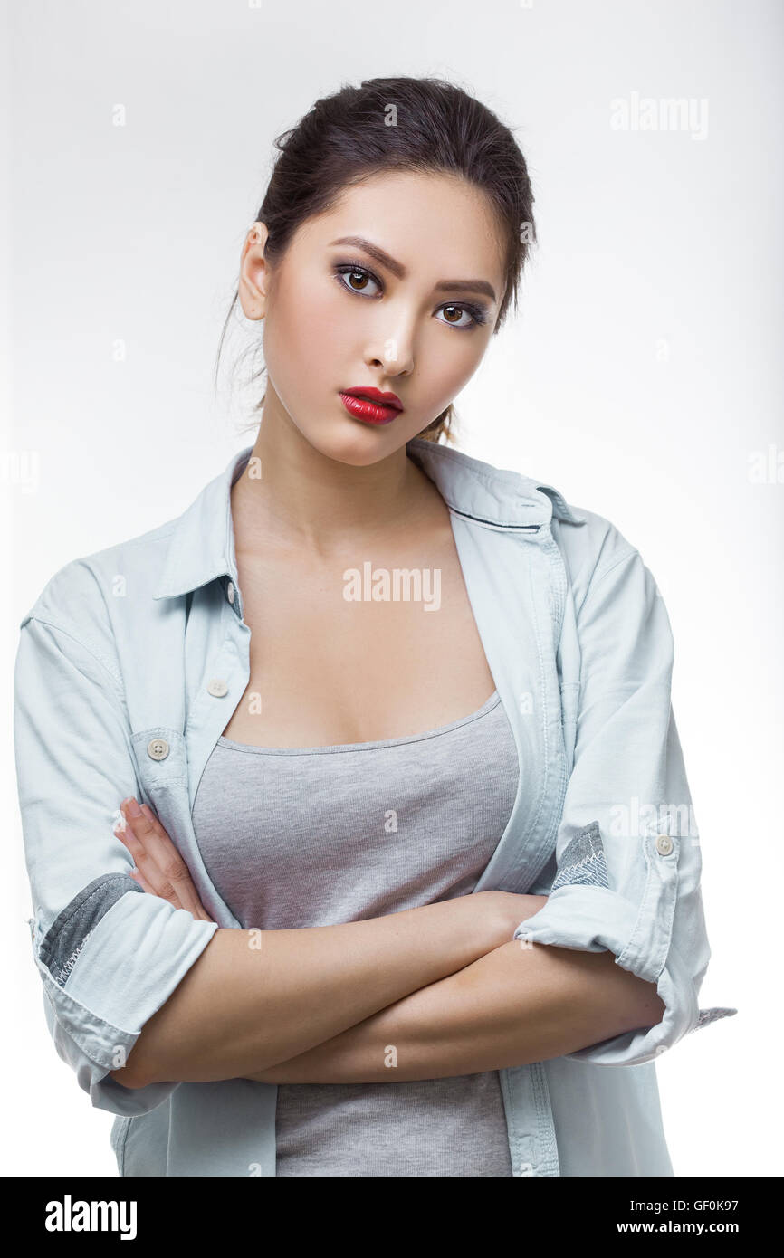 Stern woman arms crossed hi-res stock photography and images - Alamy