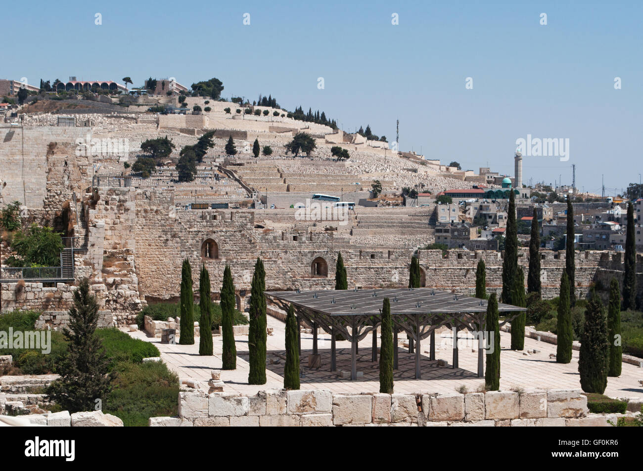 Jerusalem the Mount of Olives and the archaeological excavations area of the Temple Mount Stock
