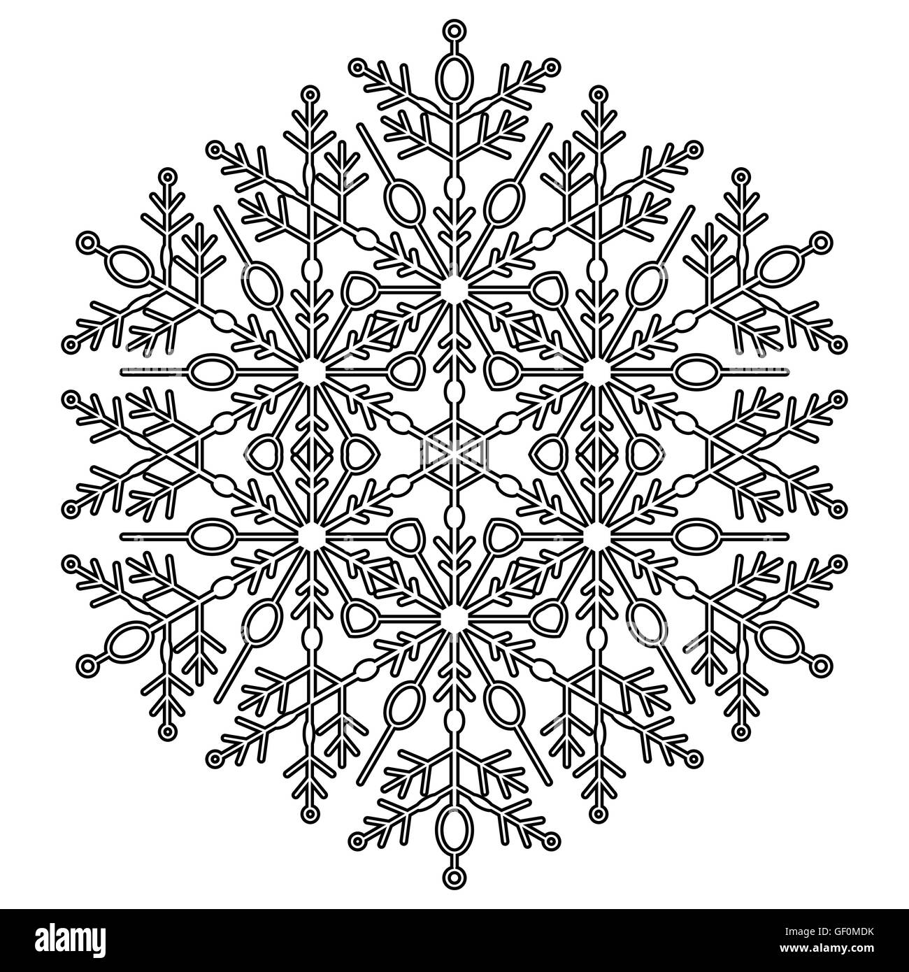Pretty Vector Round Snowflake Stock Vector Image & Art - Alamy