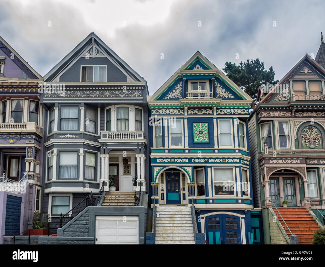 Painted Ladies Victorian Homes In San Francisco USA Stock Photo Alamy   Painted Ladies Victorian Homes In San Francisco Usa GF0W08 