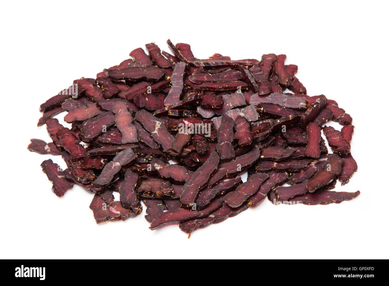 Sliced biltong, Biltong is a South African spiced beef jerky Stock
