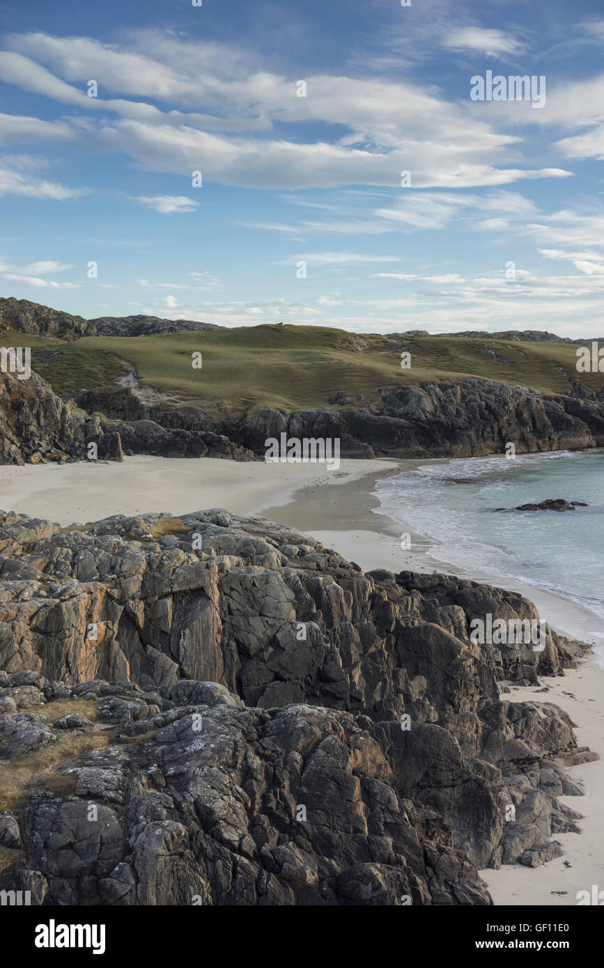 Rock formations at Achmelvich beach in Sutherland on the north-west coast of Scotland, UK Stock Photo