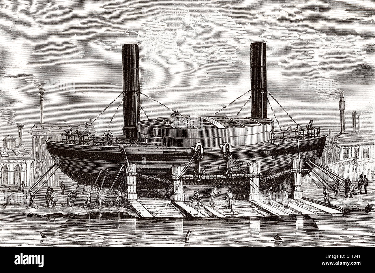 Vitse-admiral Popov, warship design by Andrei Alexandrovich Popov, 1821-1898, an officer of the Imperial Russian Navy and a nava Stock Photo