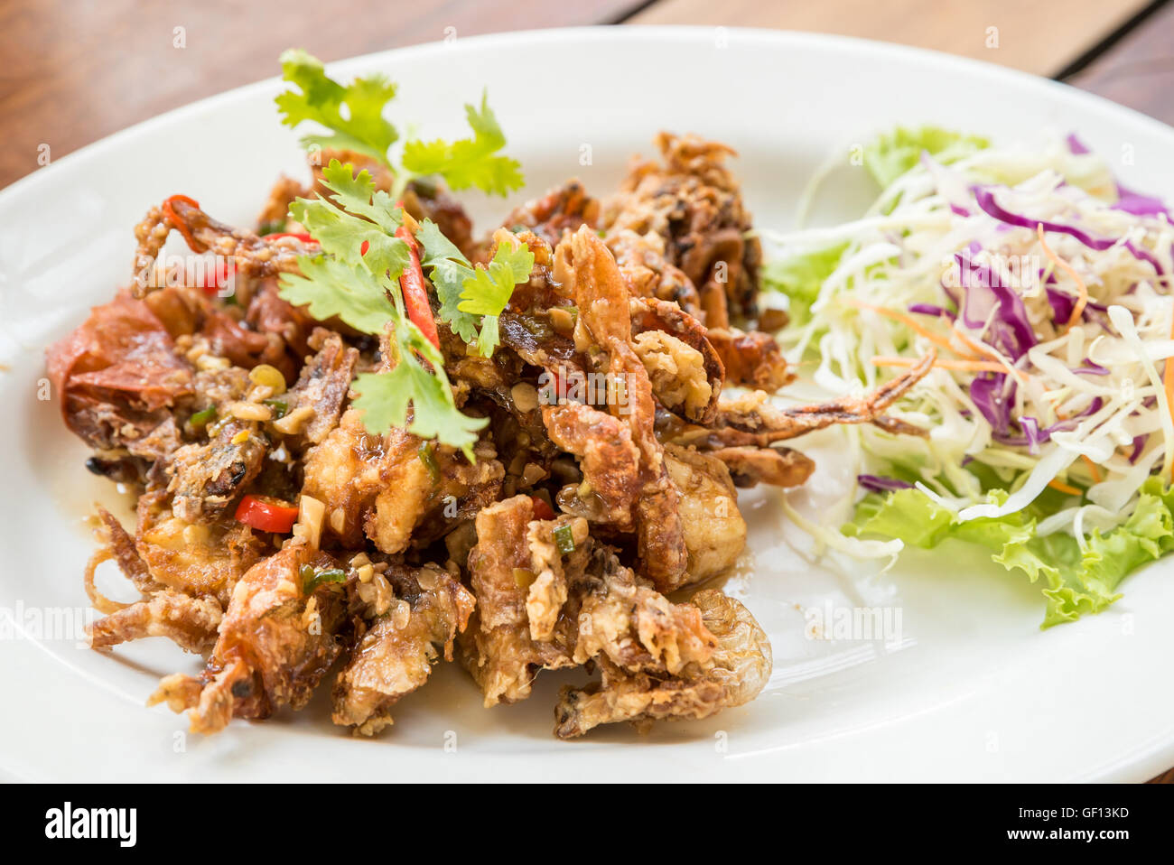 deep fried soft shell crab with black pepper sauce Stock Photo Alamy
