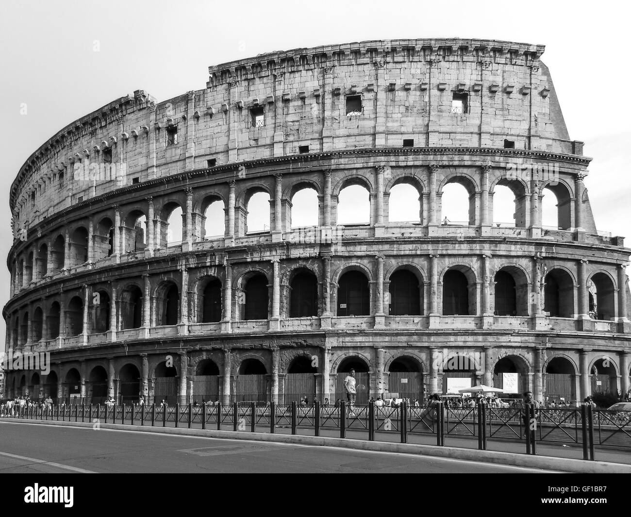 The roman coliseum in black and white stock